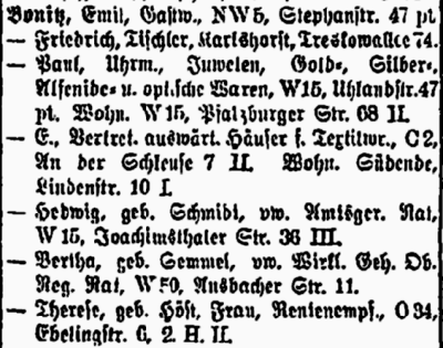 Berliner Adressbuch 1908