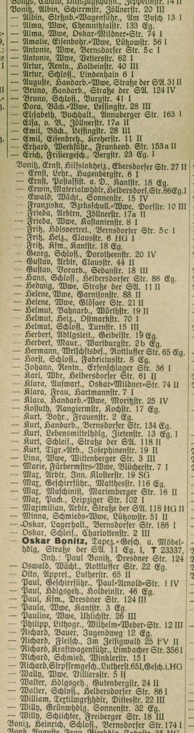 Adressbuch Chemnitz 1940
