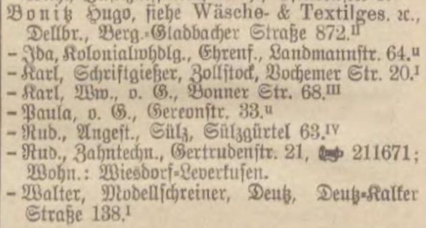 Adressbuch Köln 1935